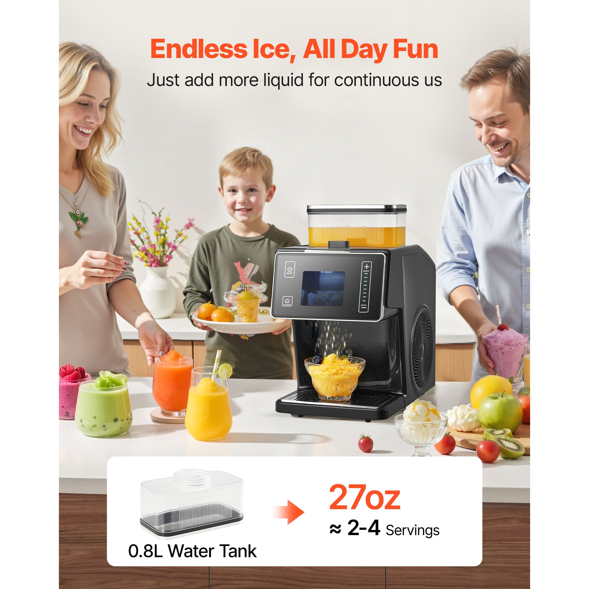 Snowflake Ice Maker Machine With Stainless Steel Blade_voghion.com